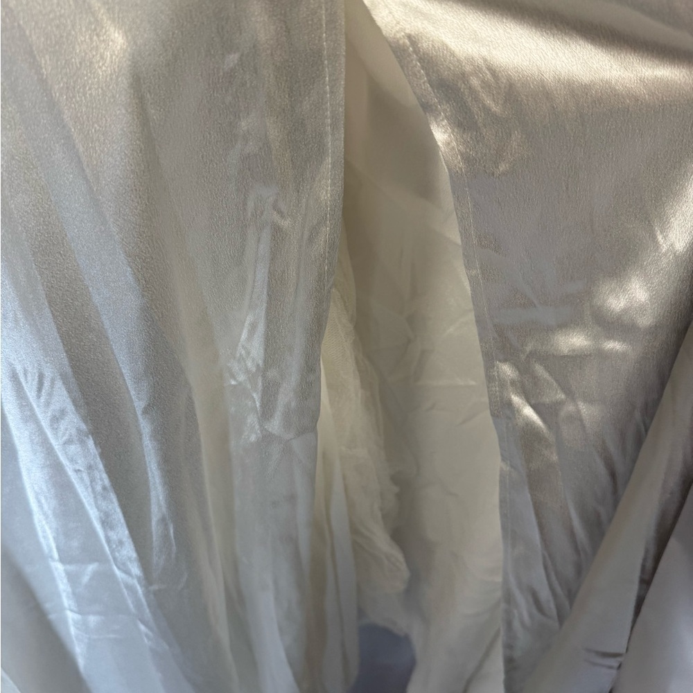 Lulus Greatest Hits White Satin Off-the-Shoulder Maxi Dress M - Picture 6 of 11